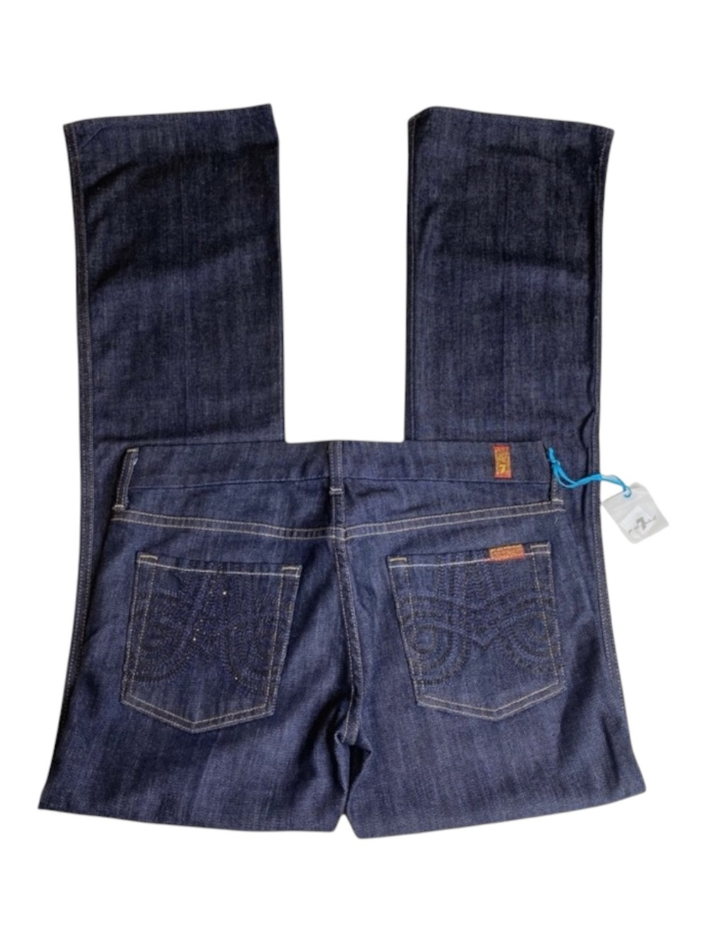 HTF: 7 Mankind® ㋛ Swirl Embroidered Crystal A Pocket Bootcut Denim Jeans ㋛ 29 30 - Picture 7 of 17